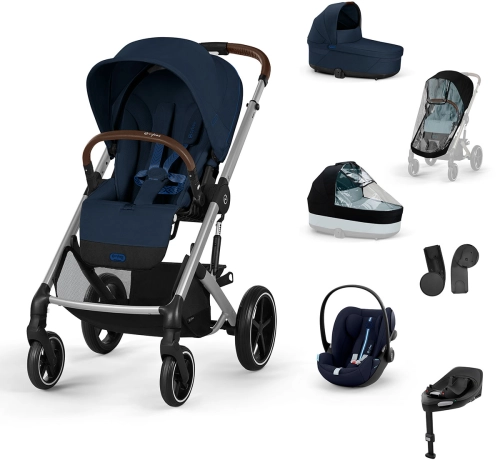 Cybex Balios S Lux 2.0 SET XL - wózek wielofunkcyjny, zestaw 7w1 z fotelikiem Cloud G i-Size, bazą i akcesoriami | SLV Ocean Blue