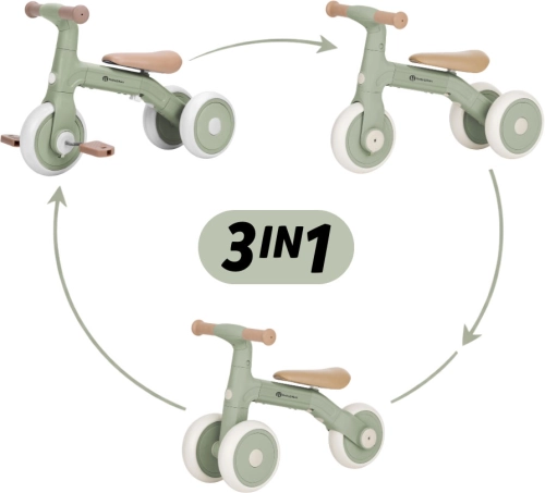Petite&Mars Bingo - rowerek trójkołowy 3w1 | Sage Leaf