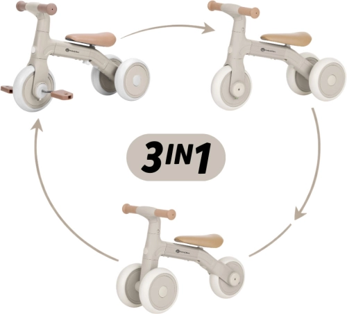 Petite&Mars Bingo - rowerek trójkołowy 3w1 | Ivory White