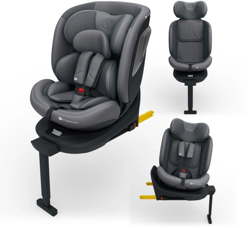Kinderkraft i-360 2 PLUS - obrotowy fotelik samochodowy 40-150 cm | Grey 