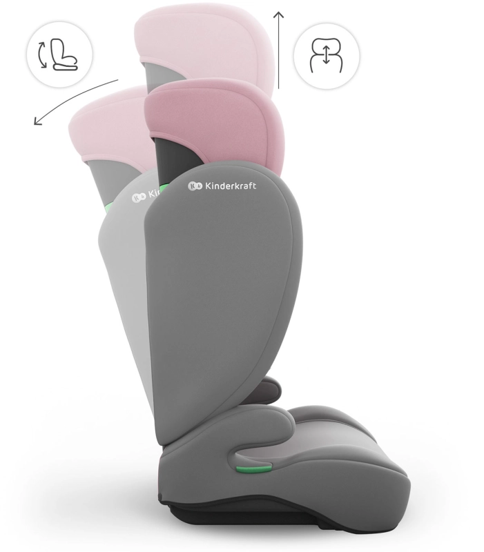 Fotelik z regulowanym zagłówkiem i odchylanym oparciem