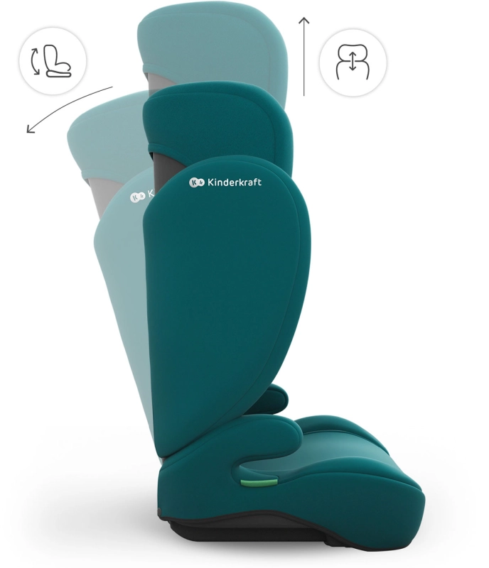 Fotelik z regulowanym zagłówkiem i odchylanym oparciem