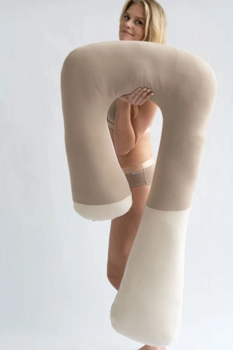 Piapimo - poduszka ciążowa, do spania typu 7 | Piaskowy Latte