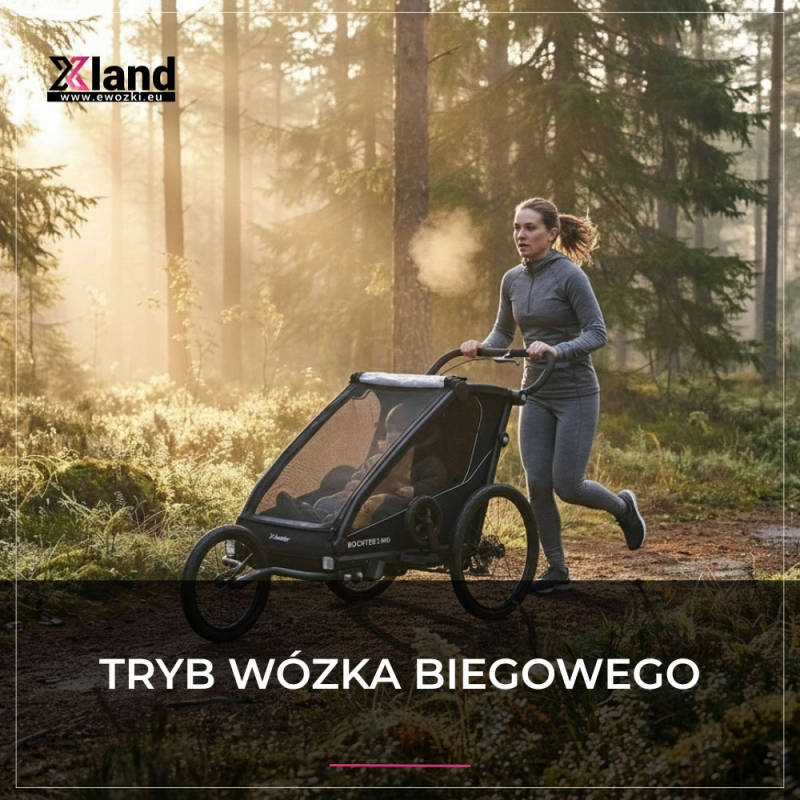 X-lander Booster 2 PRO przyczepka rowerowa w trybie wózka do biegania