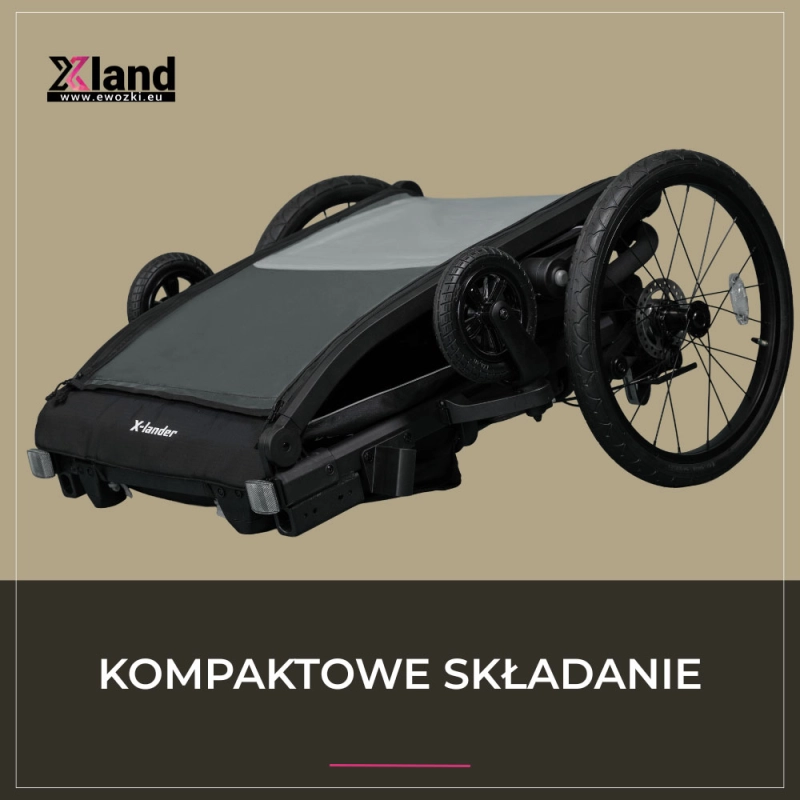 X-lander Booster 2 PRO przyczepka rowerowa kompaktowe składanie