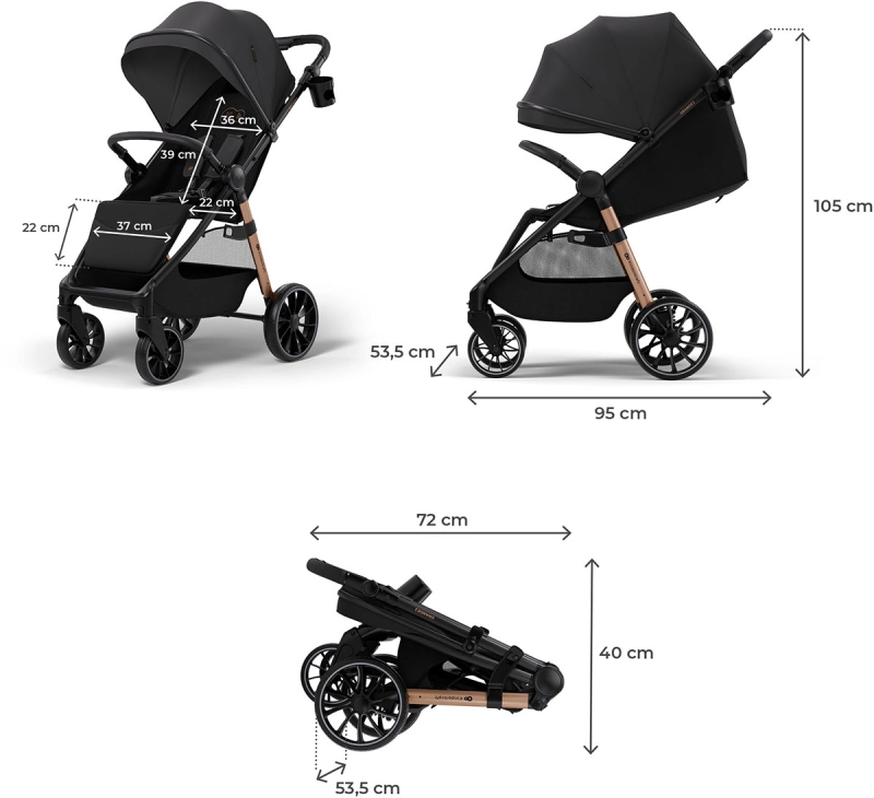 Kinderkraft Grande 2 wymiary wózka