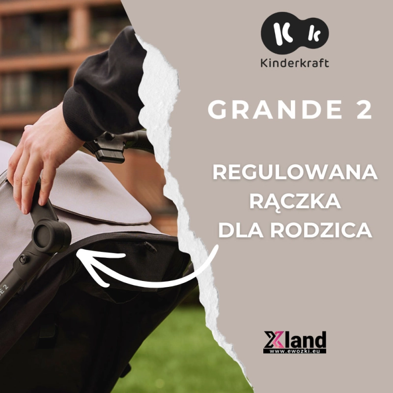Kinderkraft Grande 2 regulowana rączka dla rodzica