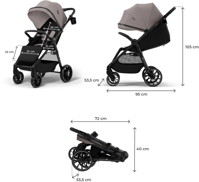 Kinderkraft Grande 2 wymiary wózka