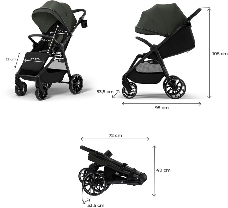 Kinderkraft Grande 2 wymiary wózka