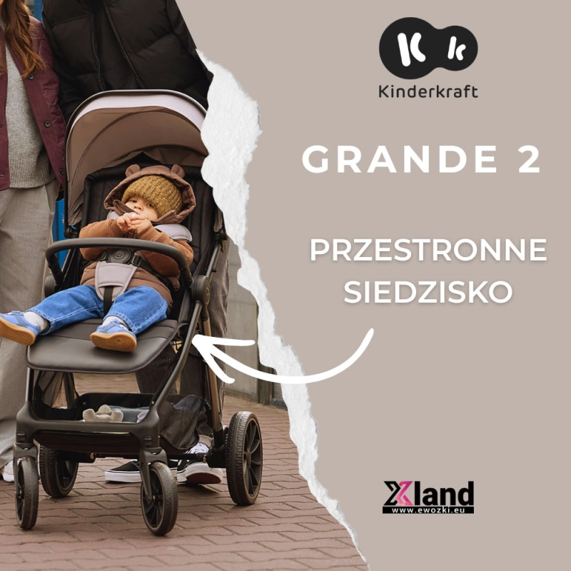 Kinderkraft Grande 2 wózek spacerowym z przestronnym siedziskiem