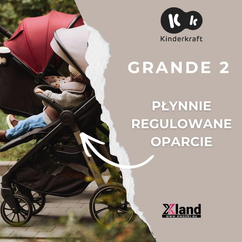 Kinderkraft Grande 2 pozycja leżąca w wózku