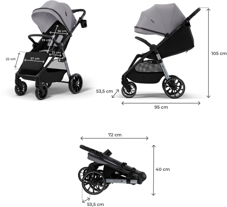 Kinderkraft Grande 2 wymiary wózka