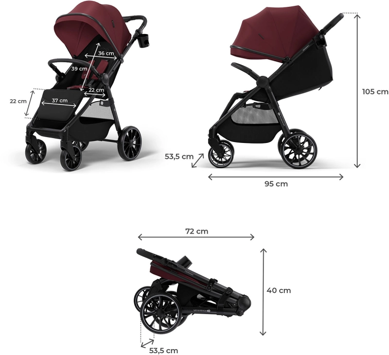 Kinderkraft Grande 2 wymiary wózka