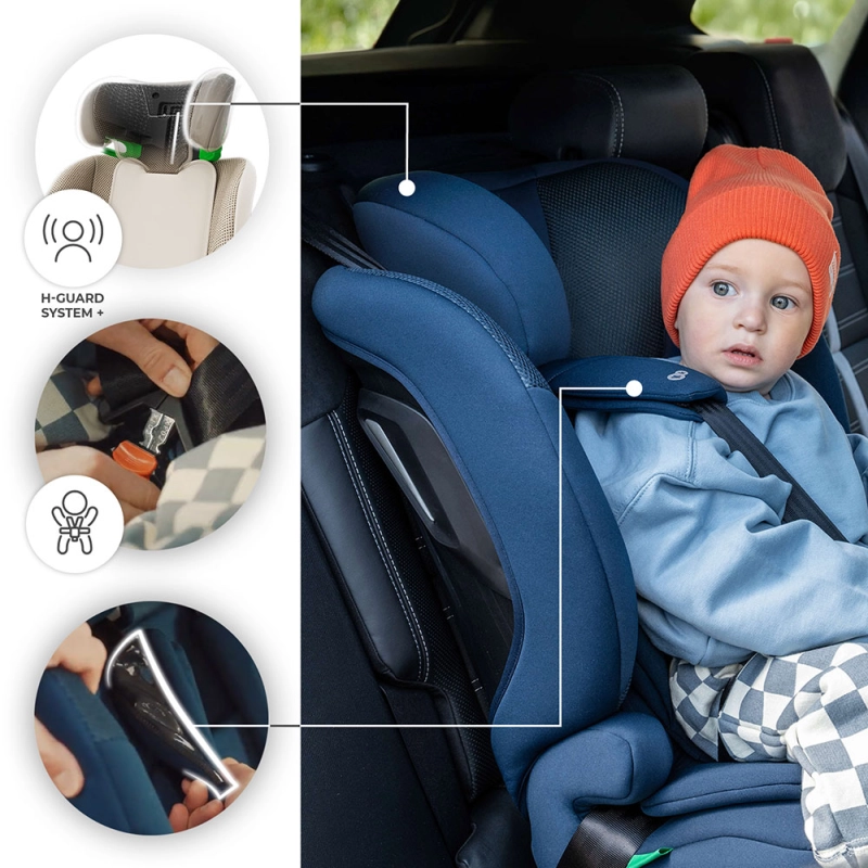 Bezpieczny fotelik samochodowy Kinderkraft z systemami ochrony