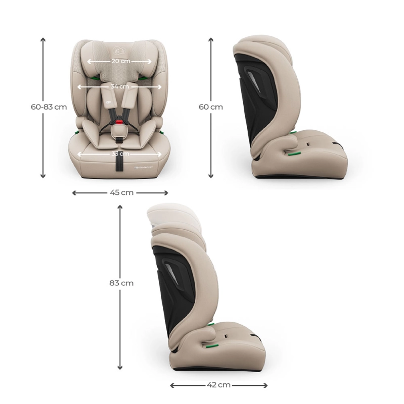 Kinderkraft Comfort Up 2 Plus wymiary fotelika