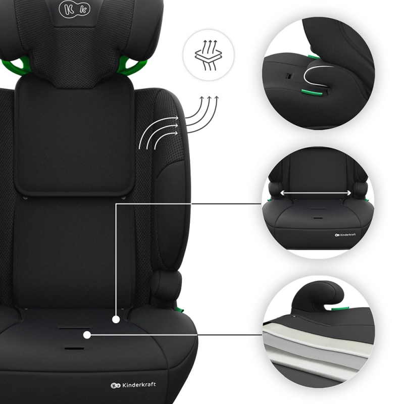 Fotelik samochodowy z oddychającą tapicerką