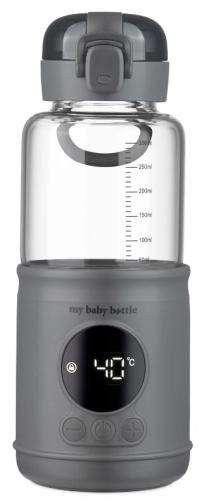 MyBabyBottle Pro - przenośny podgrzewacz wody i mleka dla dzieci | Szary