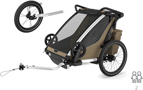 Thule-Chariot-Cross-2-Double-Jog-Kit---podwójna-przyczepka-rowerowa-z-zestawem-do-joggingu-G3-Faded-Khaki.jpg