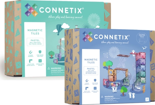 Connetix - klocki magnetyczne, zestaw | Pastel Ball Run Pack + Expansion Pack