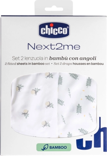 Chicco - prześcieradło, zestaw do łóżeczka Next2Me | Greenery
