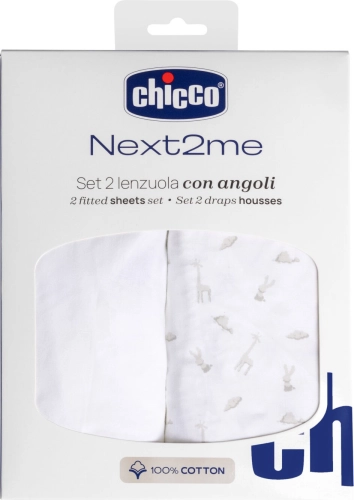 Chicco - prześcieradło, zestaw do łóżeczka Next2Me | Cloud