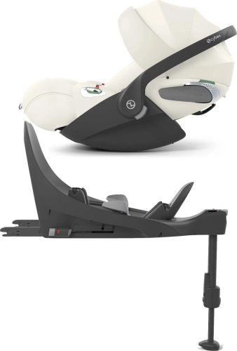 Cybex Cloud T i-Size - rozkładany fotelik samochodowy, zestaw z bazą isofix | PLUS Off White Light Beige