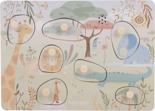Little Dutch - puzzle dźwiękowe XL | Safari Friends FSC