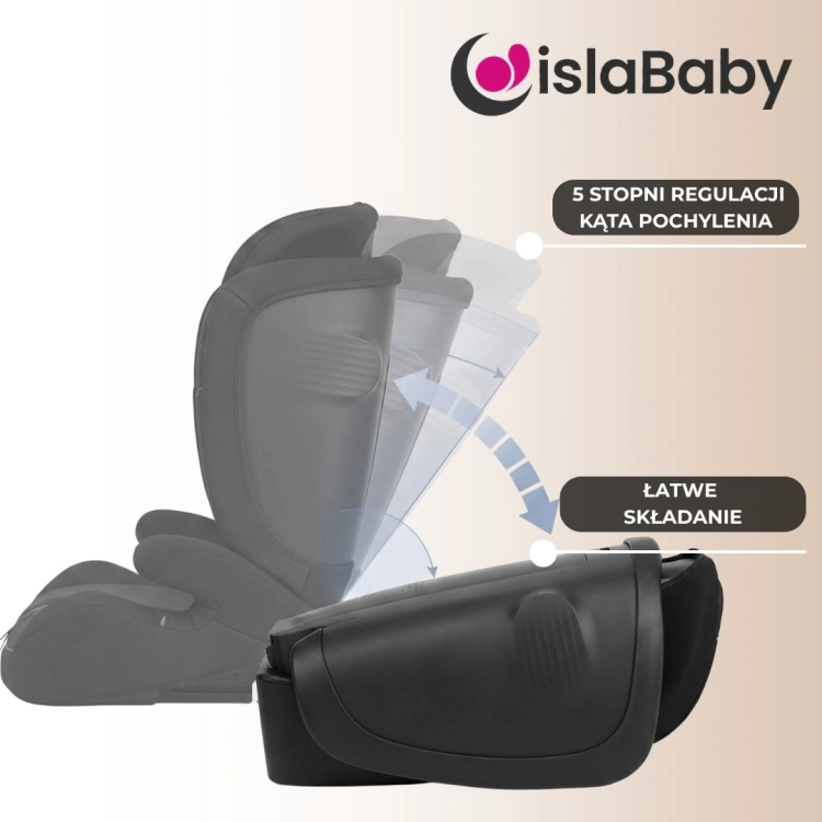 IslaBaby Titan składany fotelik samochodowy 9-36 czarny