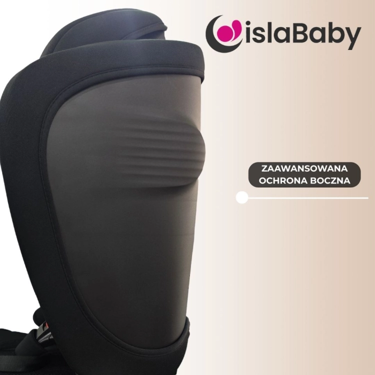 IslaBaby Titan składany fotelik samochodowy 9-36 czarny z osłoną boczną