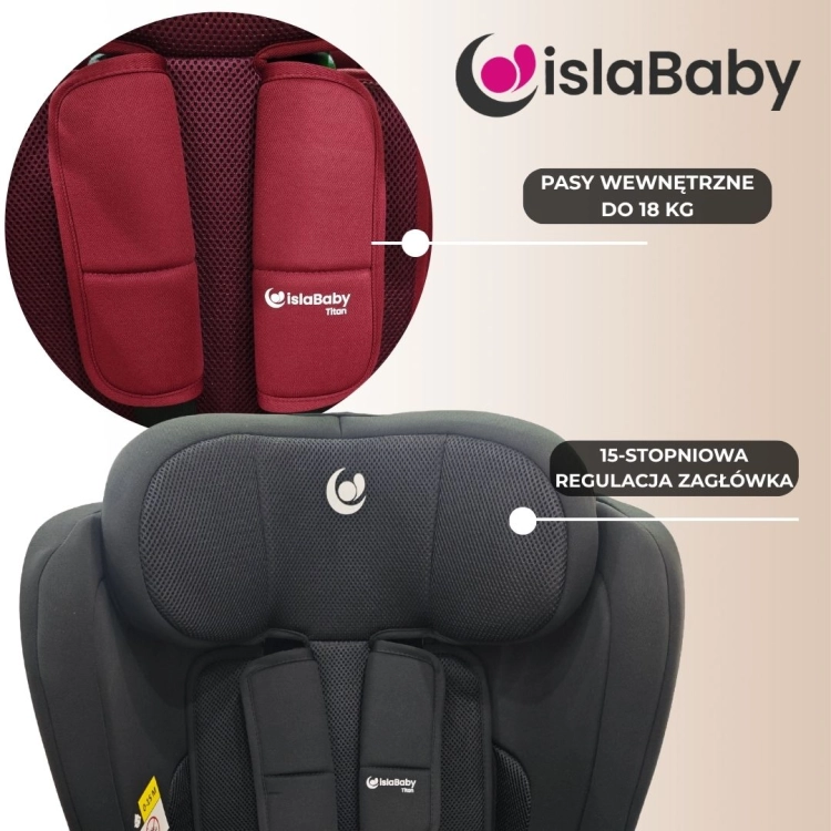 IslaBaby Titan składany fotelik samochodowy 9-36 wygodny dla dziecka