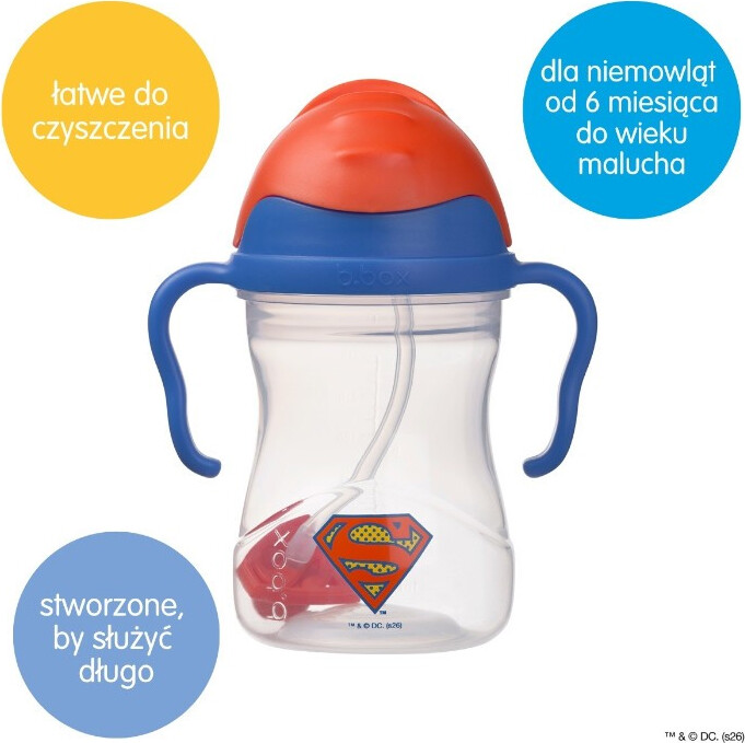 b.box Bidon ze słomką 240 ml Superman