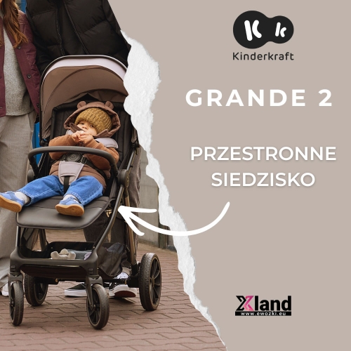 Kinderkraft Grande 2 wózek spacerowym z przestronnym siedziskiem