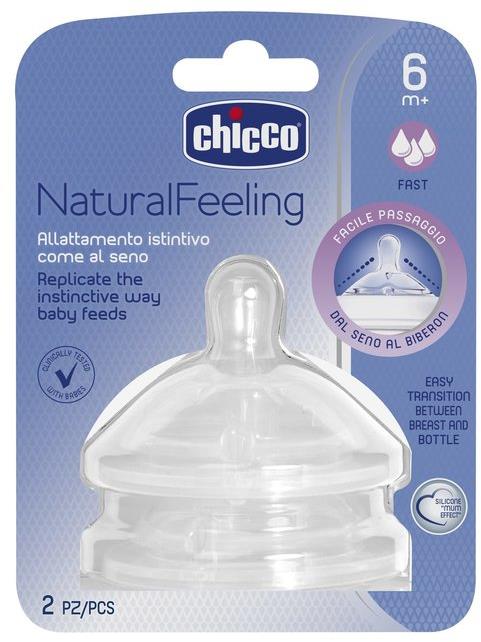 Chicco Smoczek silikonowy na Butelkę NaturalFeeling | 6m+ Szybki
