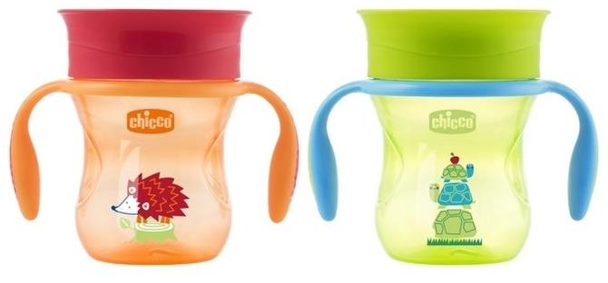 Chicco Kubek 360 do nauki picia 12m+ | Zielony/pomarańczowy