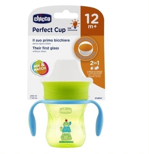 Chicco Kubek 360 do nauki picia 12m+ | Zielony/pomarańczowy