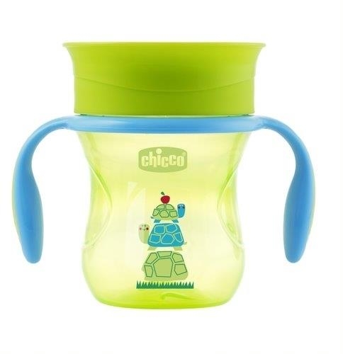 Chicco Kubek 360 do nauki picia 12m+ | Zielony/pomarańczowy