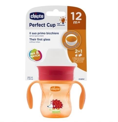 Chicco Kubek 360 do nauki picia 12m+ | Zielony/pomarańczowy