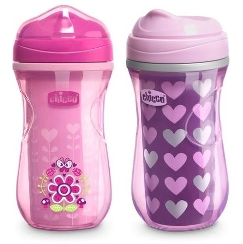 Chicco Kubek niekapek termiczny z twardym ustnikiem 14M+ | Różowy