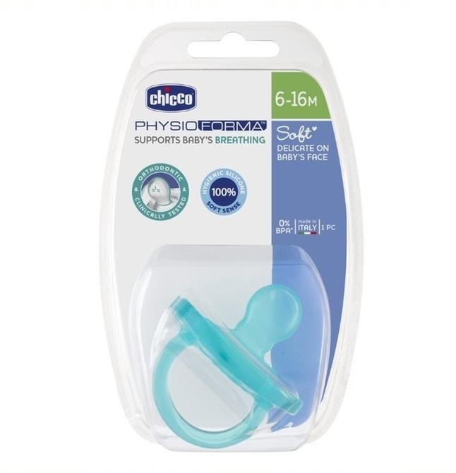 Chicco Smoczek Physio Soft Silikonowy 6-16m 1szt | Niebieski