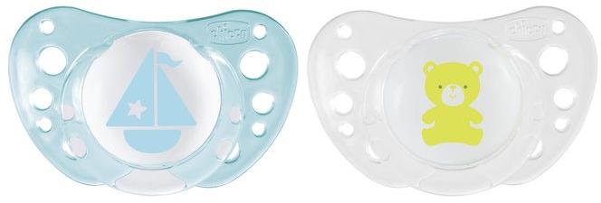 Chicco Smoczek Physio Air Silikonowy 0-6m 2szt | Niebieski