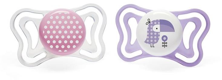 Chicco Smoczek Physio Light silikonowy 2-6m 2szt | Różowy