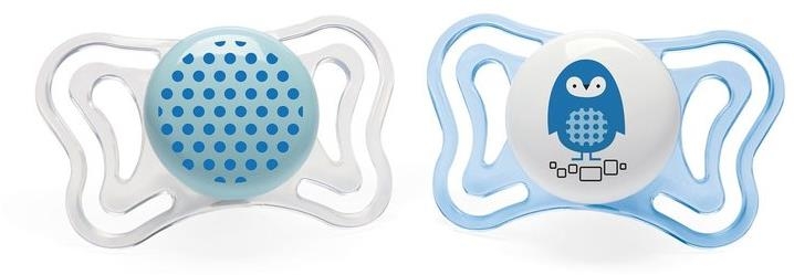 Chicco Smoczek Physio Light silikonowy 2-6m 2szt | Niebieski