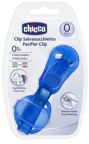 Chicco Tasiemka do smoczka + etui | Niebieska
