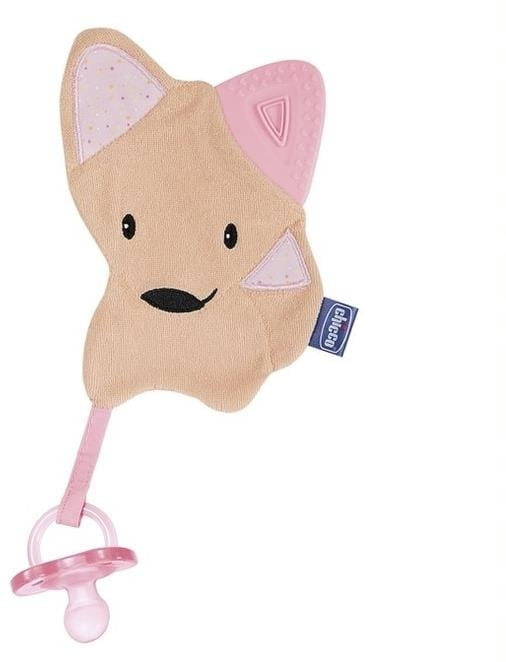 Chicco Gryzak z maskotką 4m+ | Różowy