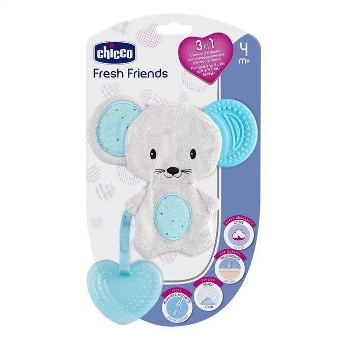 Chicco Gryzak z maskotką 4m+ | Niebieski