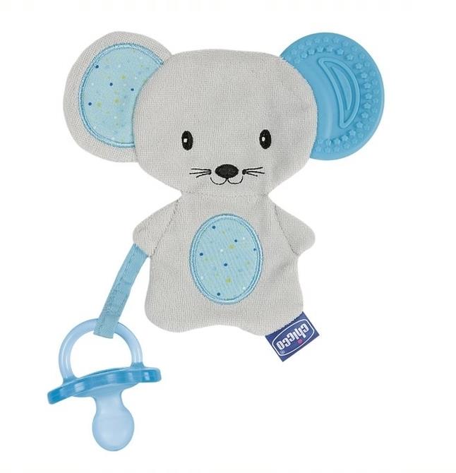 Chicco Gryzak z maskotką 4m+ | Niebieski
