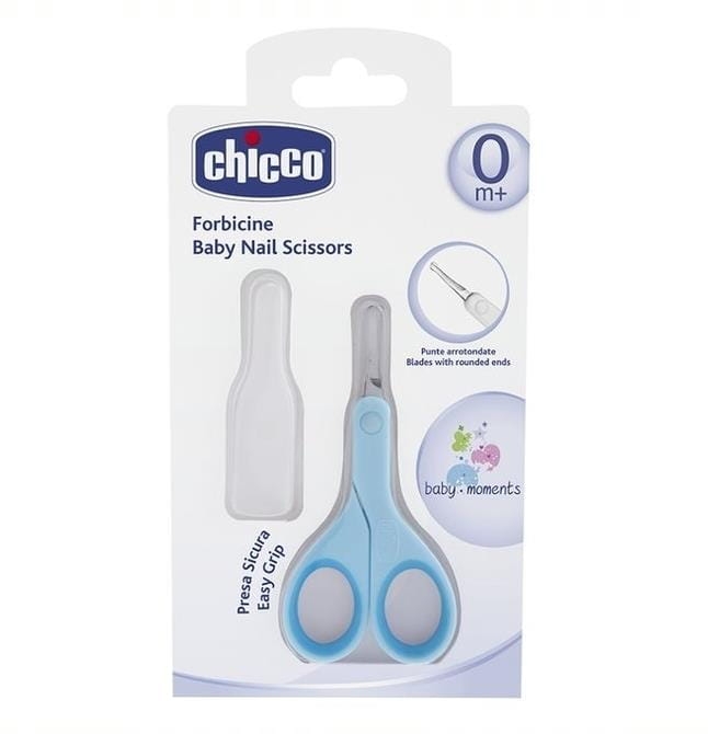Chicco Nożyczki do paznokci dla niemowląt z osłonką | Niebieskie