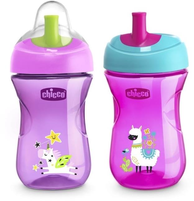 Chicco Kubek niekapek z ustnikiem w kształcie słomki 12 m+ | Różowy