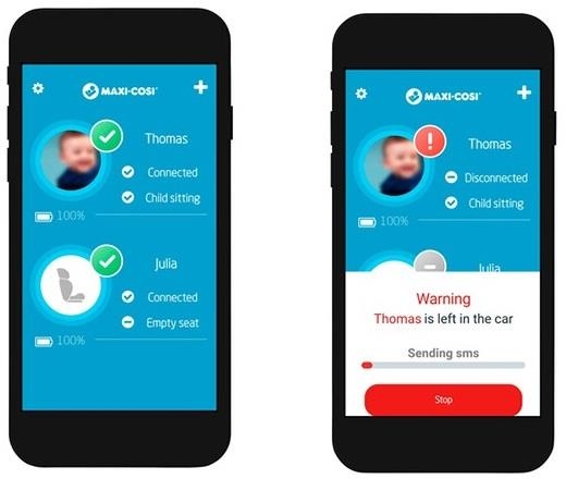 Maxi-Cosi  E-Safety - mata sensoryczna do fotelika, bluetooth | Black