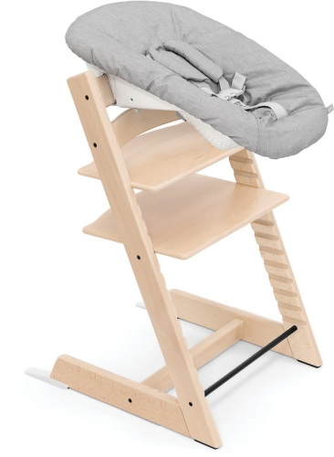 Stokke Tripp Trapp + Newborn Set - krzesełko do karmienia z litego drewna + zestaw dla noworodka | Beech - Natural